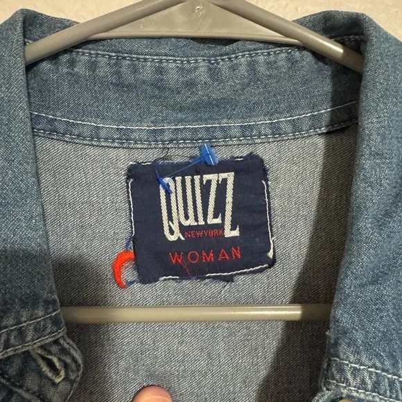 Vintage Embroidered Denim Shirt with Cats and Cowboy Design Size XL - Picture 3 of 4